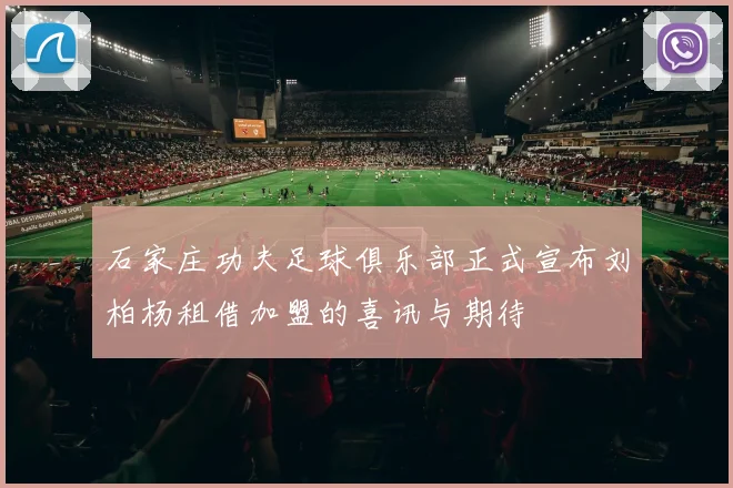 石家庄功夫足球俱乐部正式宣布刘柏杨租借加盟的喜讯与期待